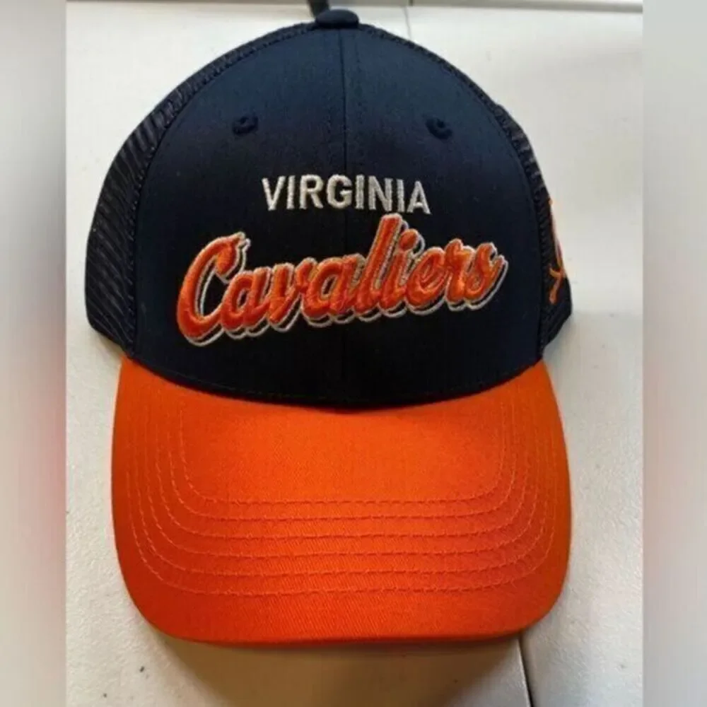 NWT University of Virginia Cavaliers Blue Orange Baseball Cap Hat Snap Block